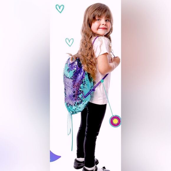 Mermaid Sequin Drawstring Bag & Crossbody Bag - Picture 5 of 9